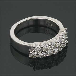 20 CT 14KW MOISSANITE DOUBLE ROW ETERNITY PRONG RING  
