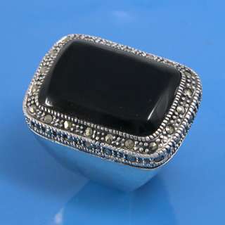 925 Sterling Silver Black Onyx Fancy Ring (YSR 141)  
