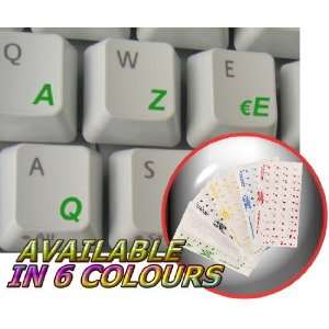  FRENCH AZERTY KEYBOARD STICKER WITH GREEN LETTERING ON 