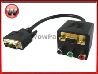 DVI I 24+5 Male to VGA & RGB YPbPr Female Adapter Cable  