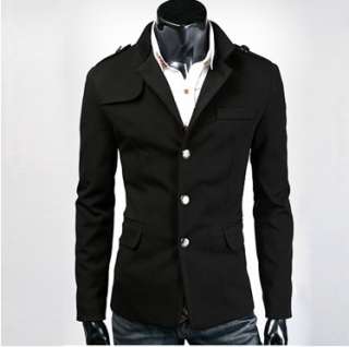   SLIM FIT STAND COLLAR SINGLE BREASTED SUIT COAT BLAZER MF 1514  
