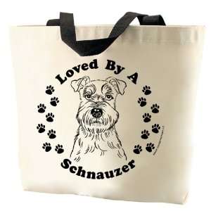 Schnauzer Dog 13x14 Canvas Tote Bag 
