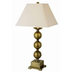   34H Bronze Orb Table Lamp with White Shade RTL 7452