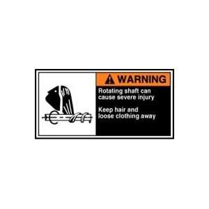   INJURY KEEP HAIR AND LOOSE CLOTHING AWAY 2 1/2 x 5 Adhesive Vinyl