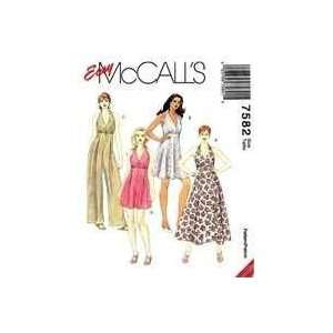  Mccalls Sewing Pattern 7582 Misses Halter Dresses Size E 