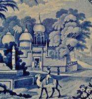 John Hall Blue Staffordshire Plate Mohamedan Mosque and Tomb near 