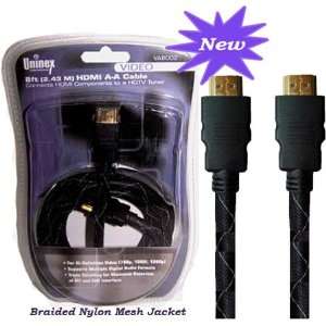  8 FT HDMI Male to Male Triple Shielded Nylon Mesh Cable 