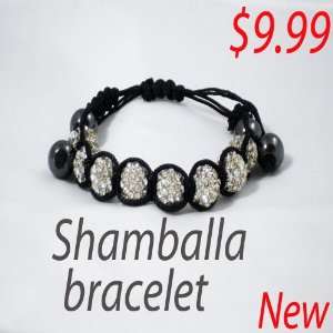  New Silver Shamballa Bracelet 8 Cristal Disco Ball 8mm 