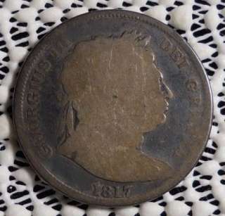 1817 GREAT BRITAIN SILVER HJALFCROWN COIN  