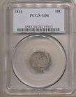1844 SEATED LIBERTY DIME G04 PCGS. Nice Example of this Scarce Date.