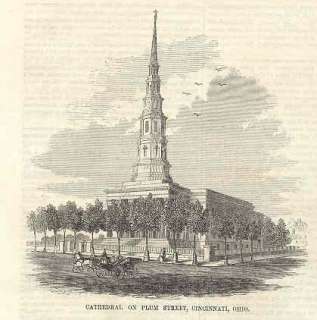 Cincinnati Ohio Catholic Cathedral on Plum Street 1857  