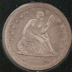 1858 XF (but scuffed) Seated Liberty Quarter #1  