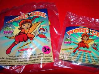 WORD GIRL GO FISH GAME & FLYER 2 FAST FOOD PREMIUM PRIZES WENDYS TOY 