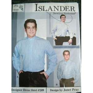  ISLANDER SEWING SYSTEMS DESIGNER DRESS SHIRT #209 MENS 