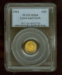 1904 $1 Gold PCGS MS 64 Lewis and Clark Gold Dollar  
