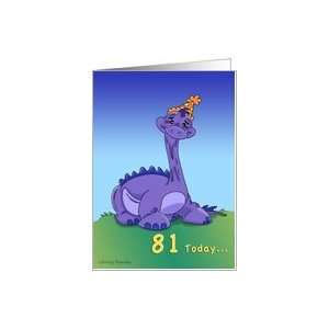  Geezer Saurus   81st Birthday Card Toys & Games