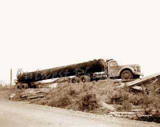 Photo 1932 Logger Logging Truck Oregon 1 BIG LONG LOG  
