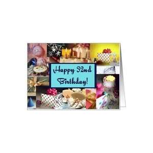  Collage 32nd Birthday Card Card Toys & Games