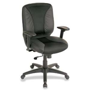 LLR60318   Managerial Mid Back Chair, 25 5/8x23 5/8x38 1/4, Black