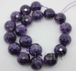 19mm natural faceted Amethyst loose beads gem 14.5long  