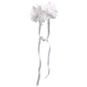   Freesia/Phalaenopsis Orchid Wrist Corsage White Pearl (Pack of 12