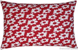12x18 RED & WHITE WILDFLOWER throw pillow cover  