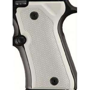  Hogue Beretta 92 Compact Grips Checkered Aluminum Matte 