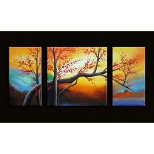  Infused Blossom   Large 3 Piece Oil Painting Everything 