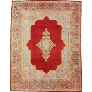  911 x 1210 Red Persian Hand Knotted Wool Kerman Rug 