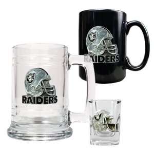    Oakland Raiders Mugs & Shot Glass Gift Set