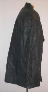 Leather Coat Black Heavy Lined Mens S by 4U of California Chest 48 