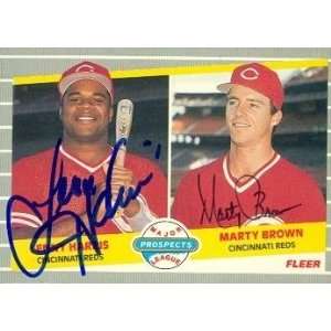  Lenny Harris & Marty Brown Autographed/Hand Signed 