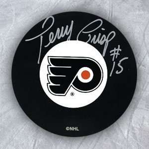  TERRY CRISP Philadelphia Flyers Autographed Hockey PUCK 