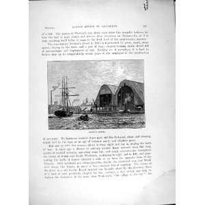  River Thames 1885 Cassell Print Woolwich Arsenal