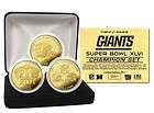   Giants Super Bowl XLVI Champs Gold 3 Coin Set Limited Edition of 2011