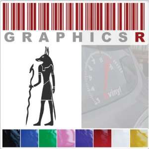   Decal Graphic   Egyptian Anubis Embalming Hieroglyphs A76   White