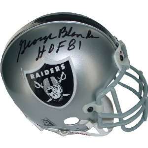  Autographed George Blanda Mini Helmet   Throwback w HOF 