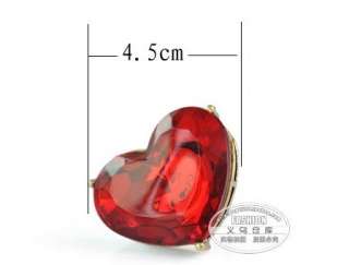 Fashion Love Big Red/Black Heart Rhinestone Cute Ring Rings  