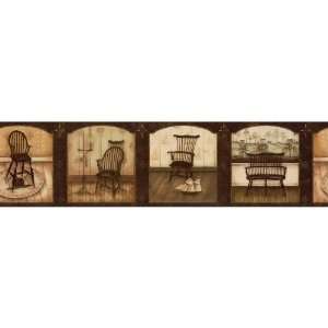   By Color BC1580120 Brown Wooden Chairs Border