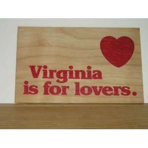 American Made Wooden Post Card ( Virginia Is for Lovers) ( 5.5 X 3.5 