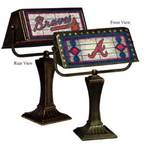  Atlanta Braves Memory Company Team Art Glass Bankers Lamp 