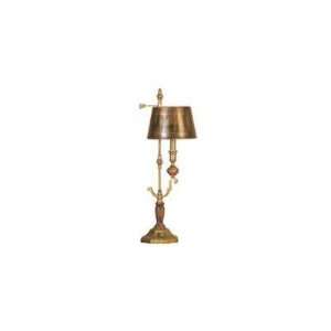  Mario Lamps 03T988 Wood Desk Table Lamp, Antique Brass 