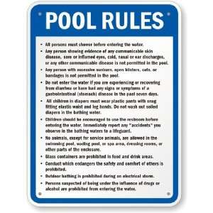   New Jersey Pool Rules Sign Engineer Grade, 24 x 18