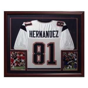 Aaron Hernandez Autographed Jersey   White #81 Deluxe Framed AH Holo 