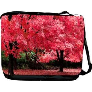  Pink Blossom Trees Design Messenger Bag   Book Bag 