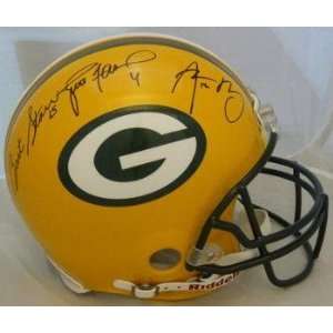  Aaron Rodgers Autographed Helmet   Bart Starr Brett Favre 