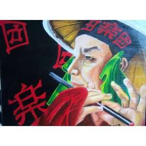  Asian Art The Musician hand painted