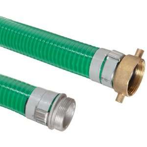  PVC Suction/Discharge Hose Assembly, 3 Aluminum Male x Brass Female 