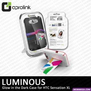   Luminous Glow in Dark Case Cover Shell HTC Sensation XL White Purple