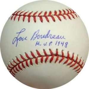  Lou Boudreau Signed Ball   JSA Inscribed   Autographed 